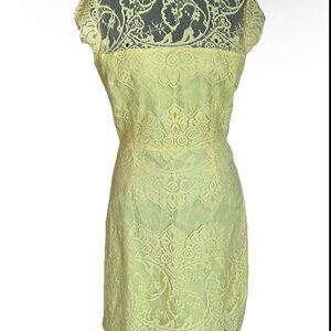 BB Dakota Yellow Lace short Cocktail Dress Women’s Size 8